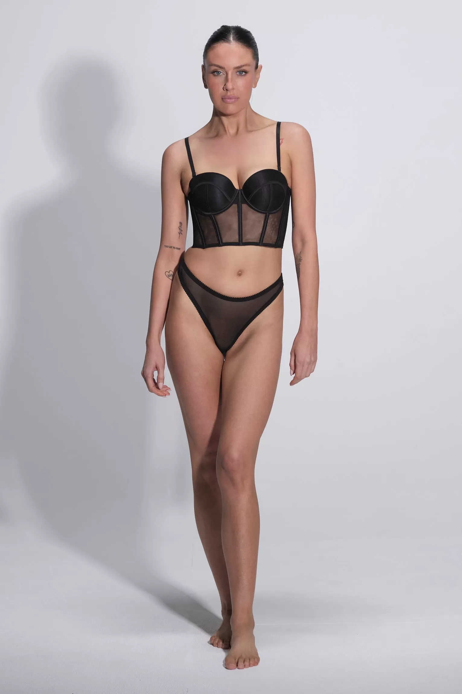 Simone Bra Bustier Mesh Black