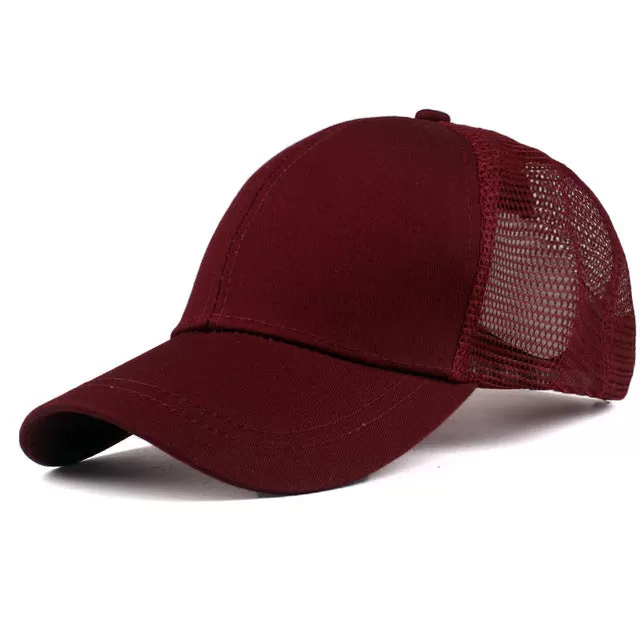 Solid Summer Ponytail access snap back Baseball Cap