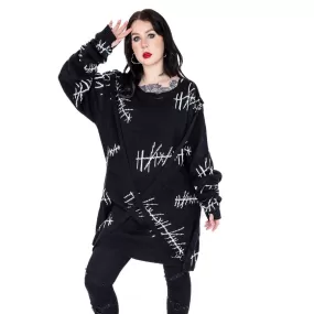 STITCH ME JUMPER - BLACK/WHITE