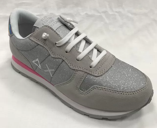 Sun 68 Ally glitter girls' sneakers shoe z30403 06 light grey