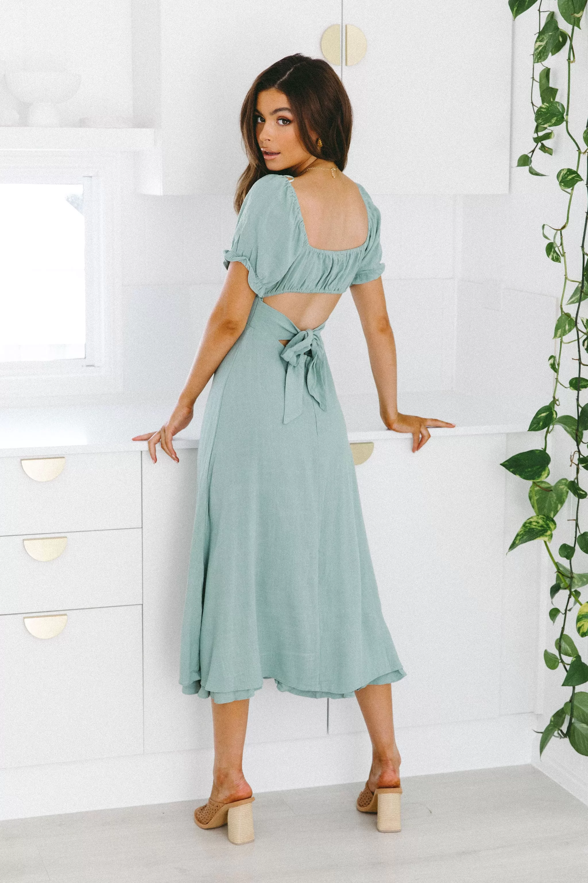 Taya Dress - Sage