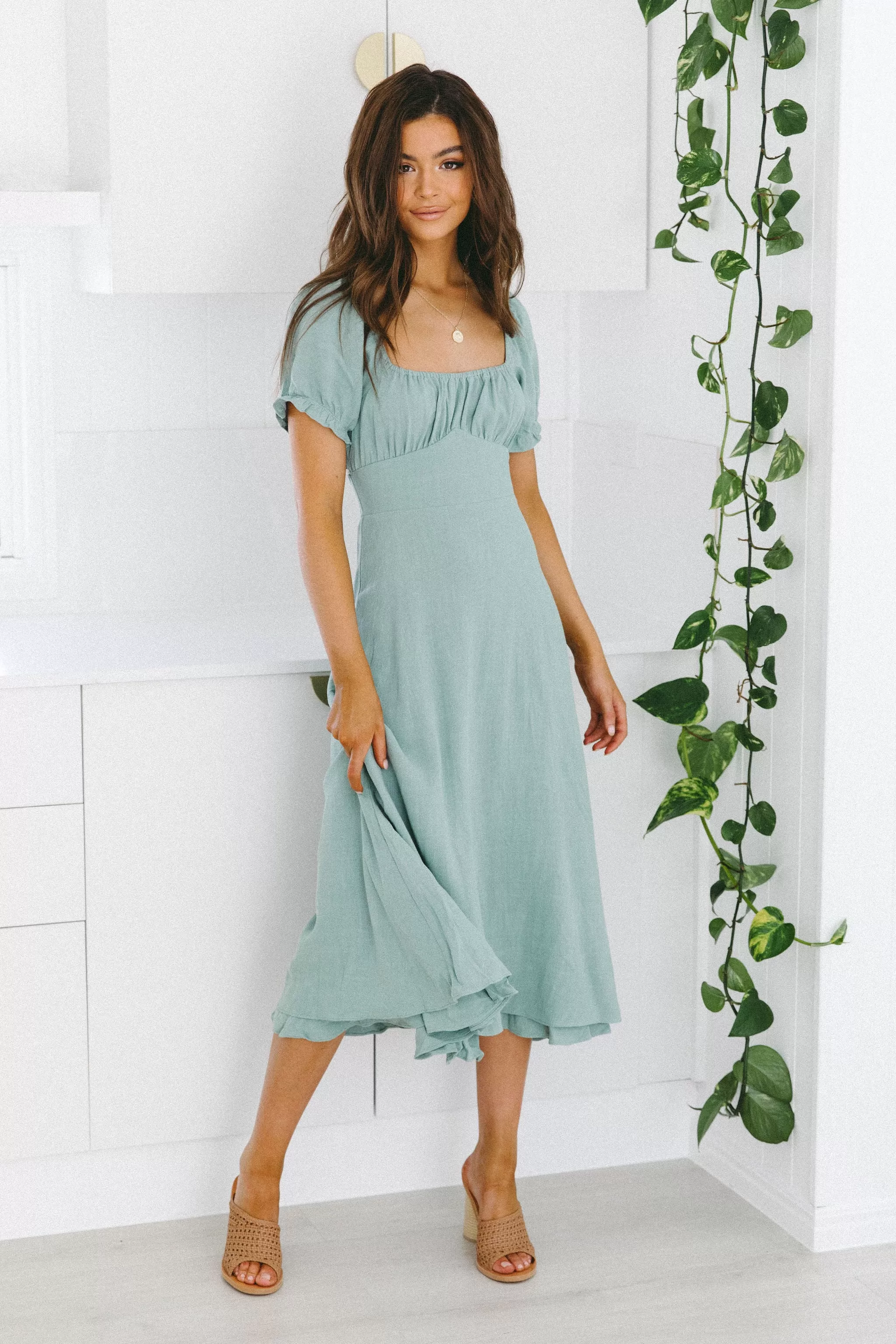 Taya Dress - Sage