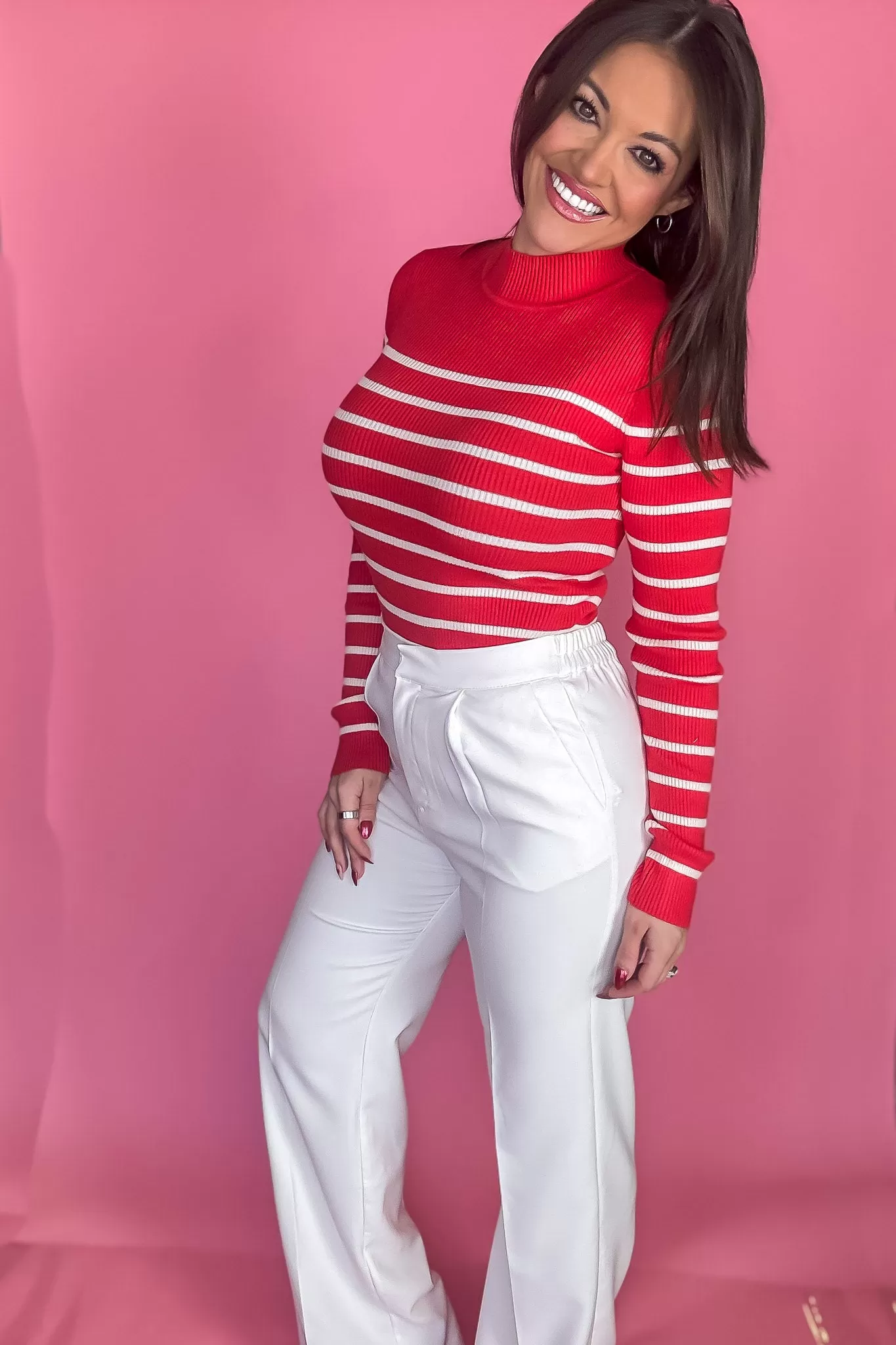 That Reminds Me Red Striped Sweater