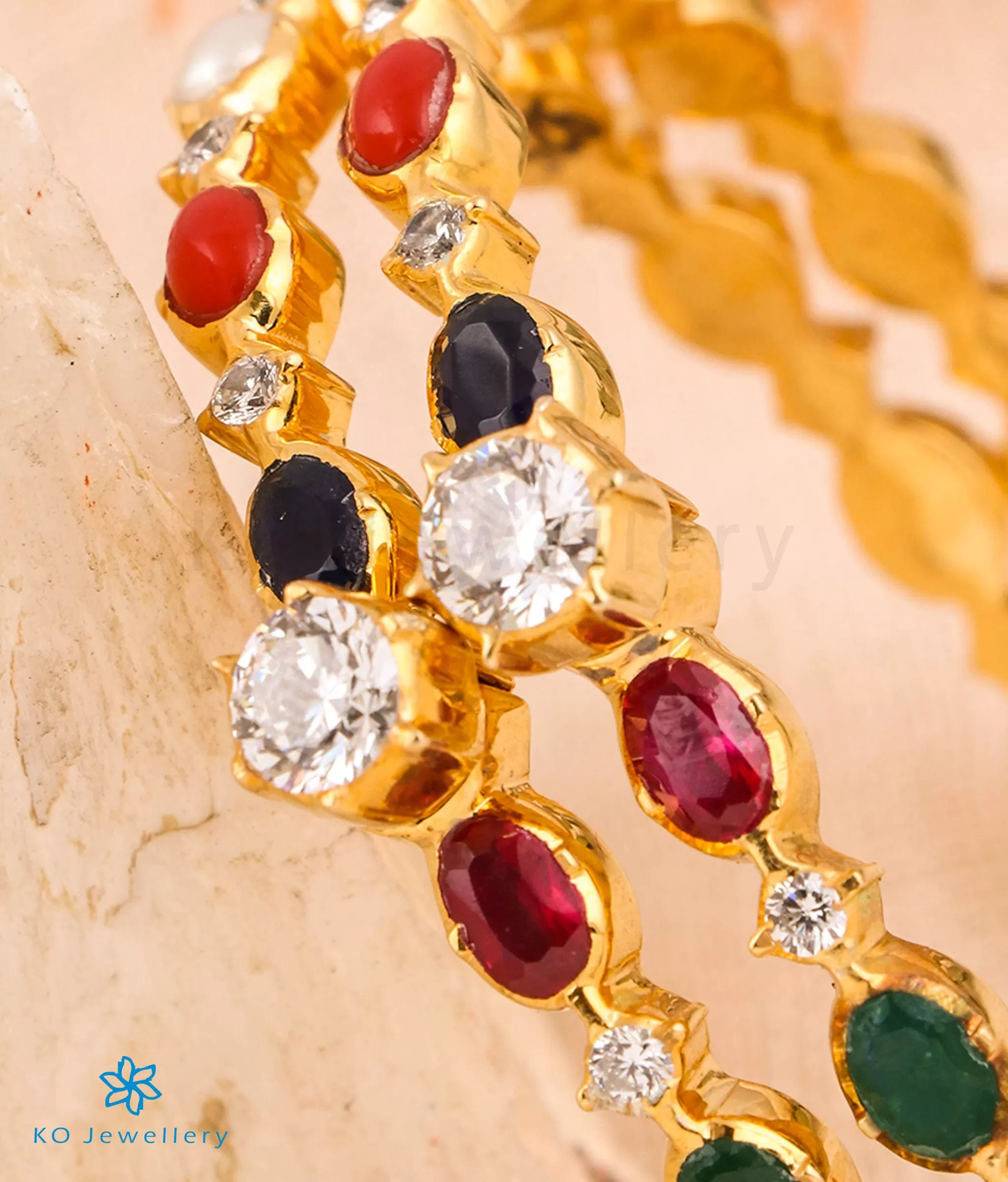 The Vaibhava Silver Solitaire Navaratna Bracelet (Size 2.2/2.4/2.6/2.8)