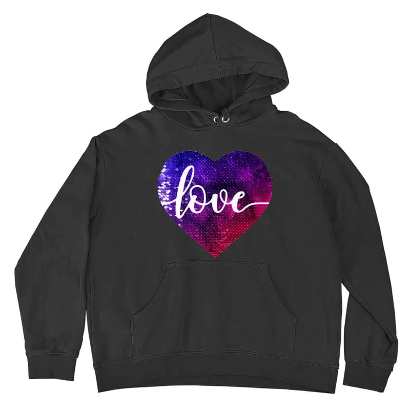 [Thickened Fabric] Custom Photo Heart Flip Sequin Hoodie Pure Cotton Love Unisex For Men Women [Double Print]