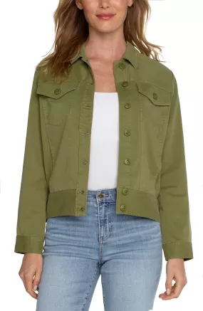 TRUCKER JACKET WITH ELASTIC WAISTBAND