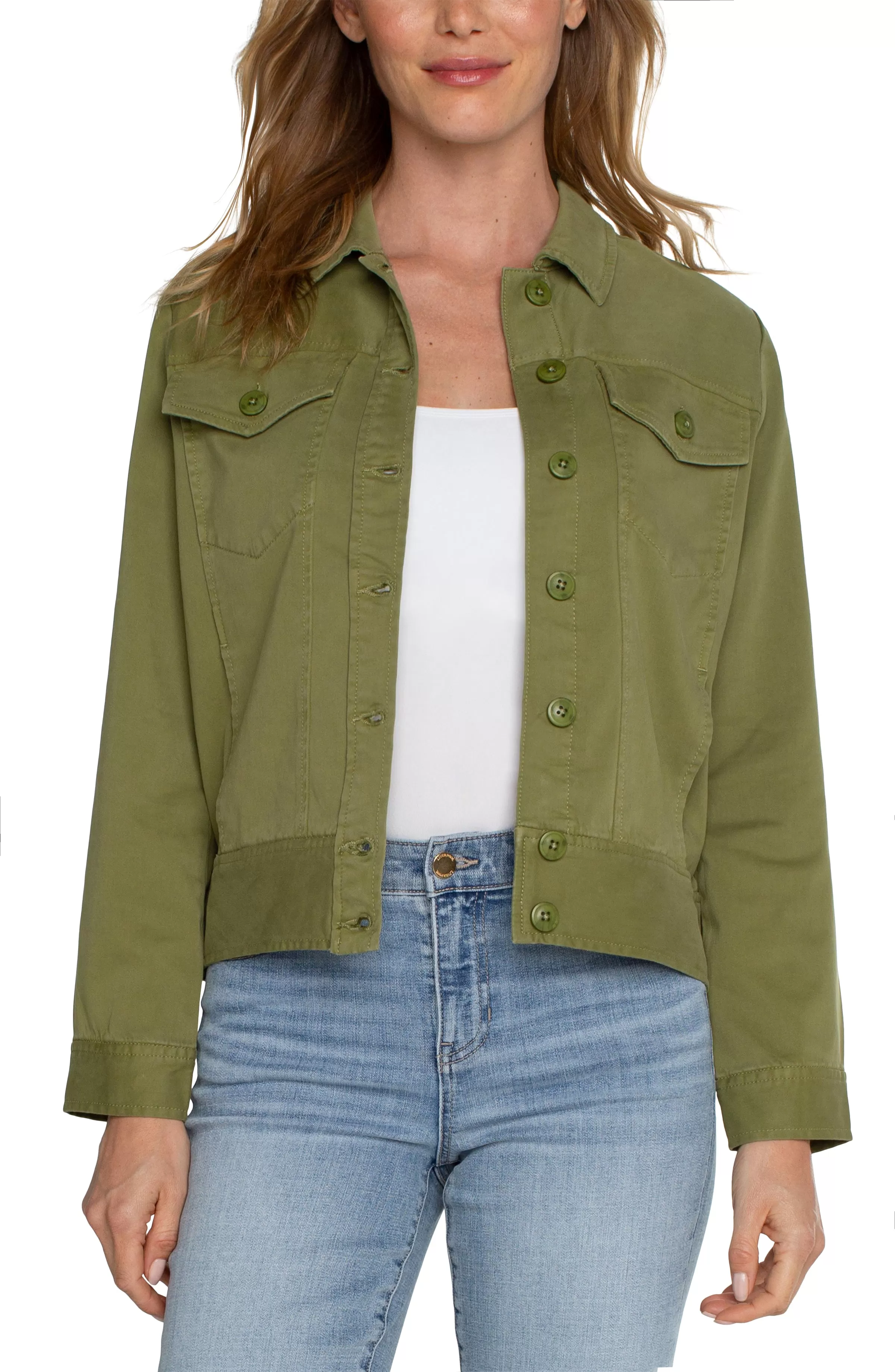 TRUCKER JACKET WITH ELASTIC WAISTBAND