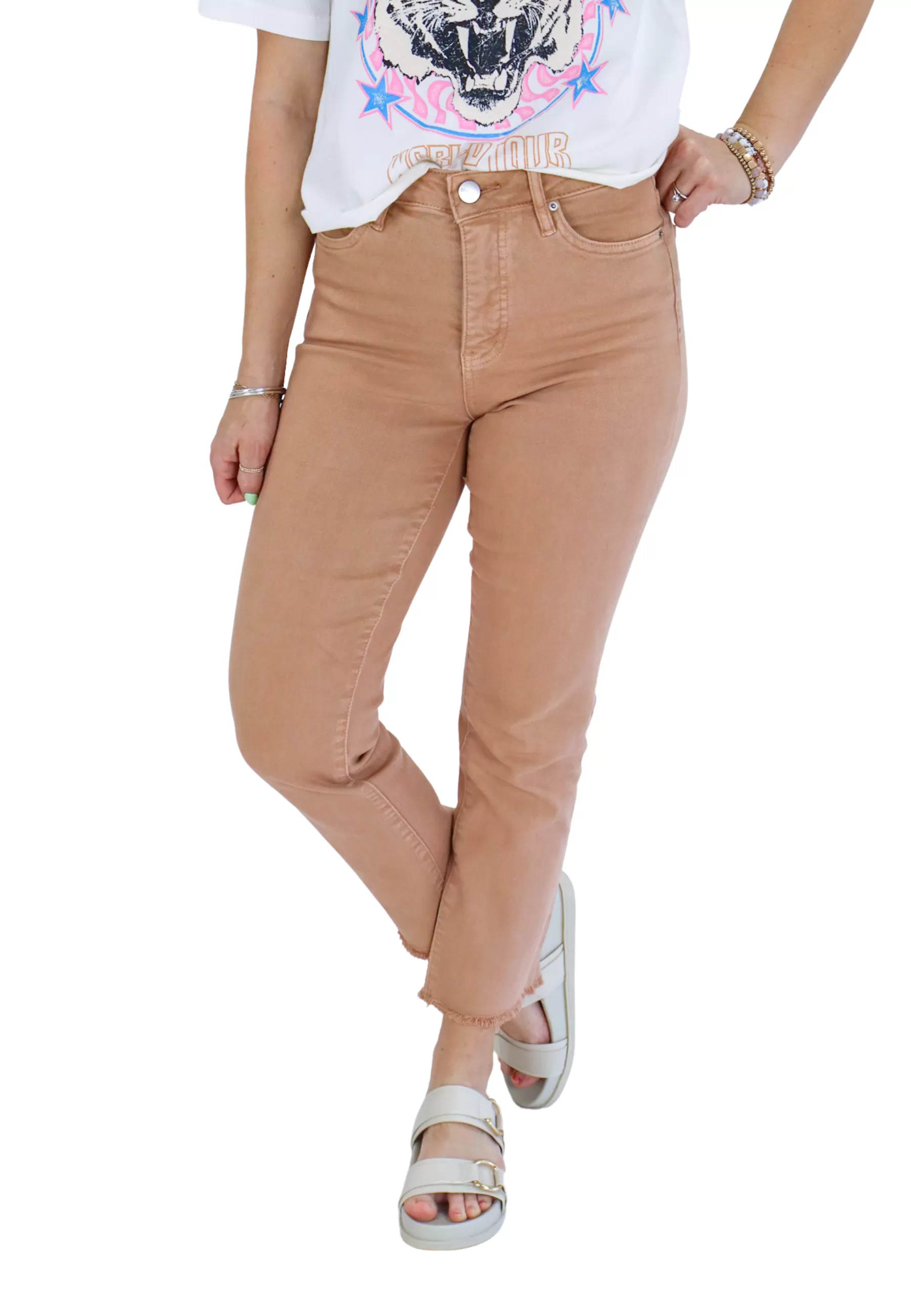 Tummy Control Ankle Crop Slim Straight by RFM