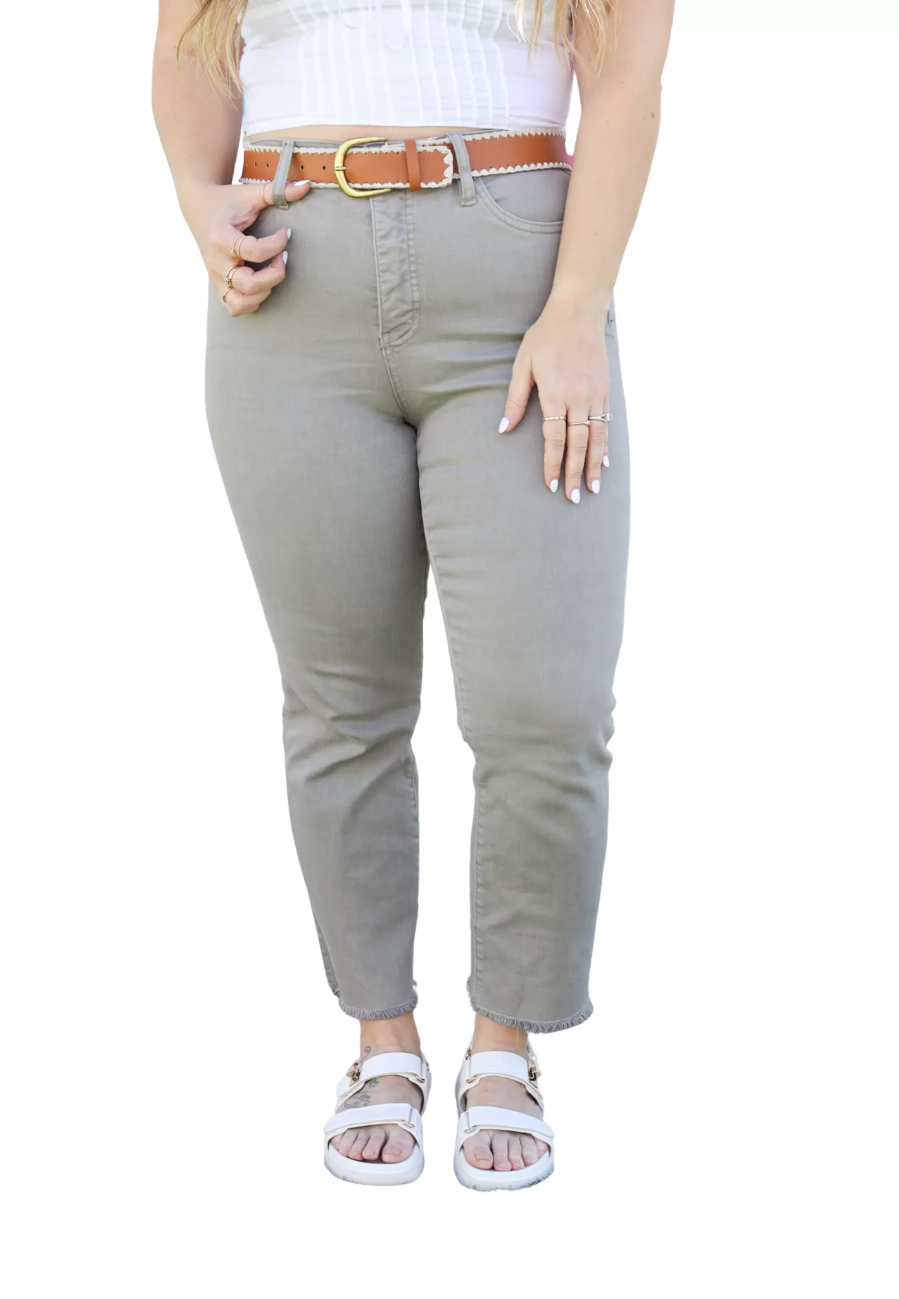 Tummy Control Ankle Crop Slim Straight by RFM