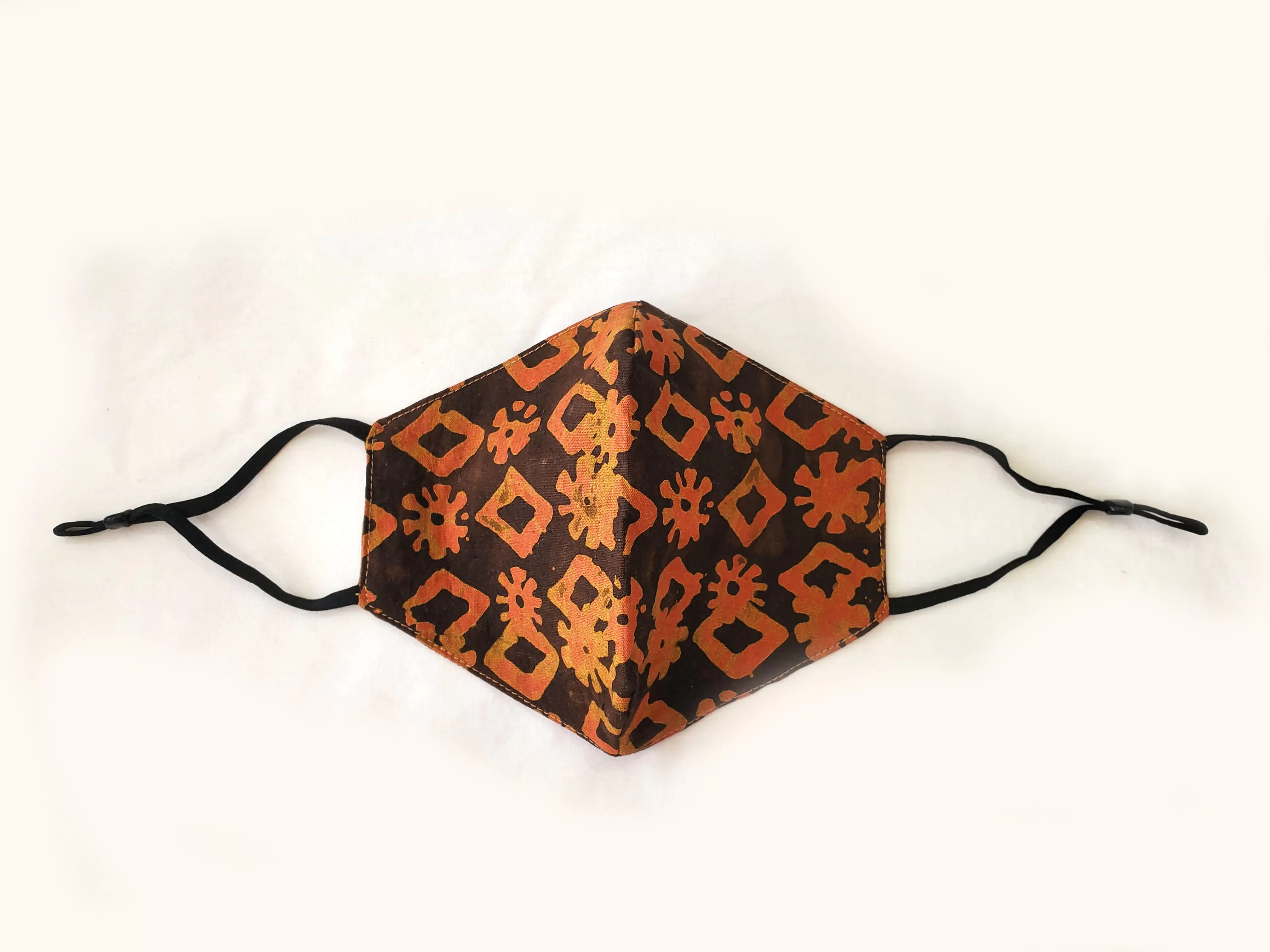 Uhuru Adult Batik Unisex Face Mask - Brown