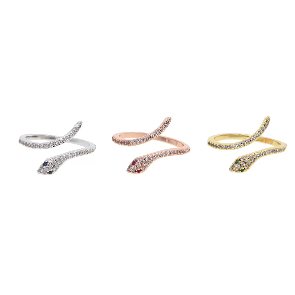 Unique Gold/Silver Plated Diamond Snake Ring