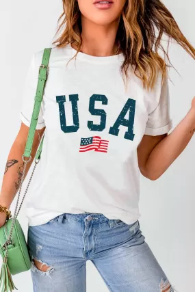 USA Rundhals-Kurzarm-T-Shirt