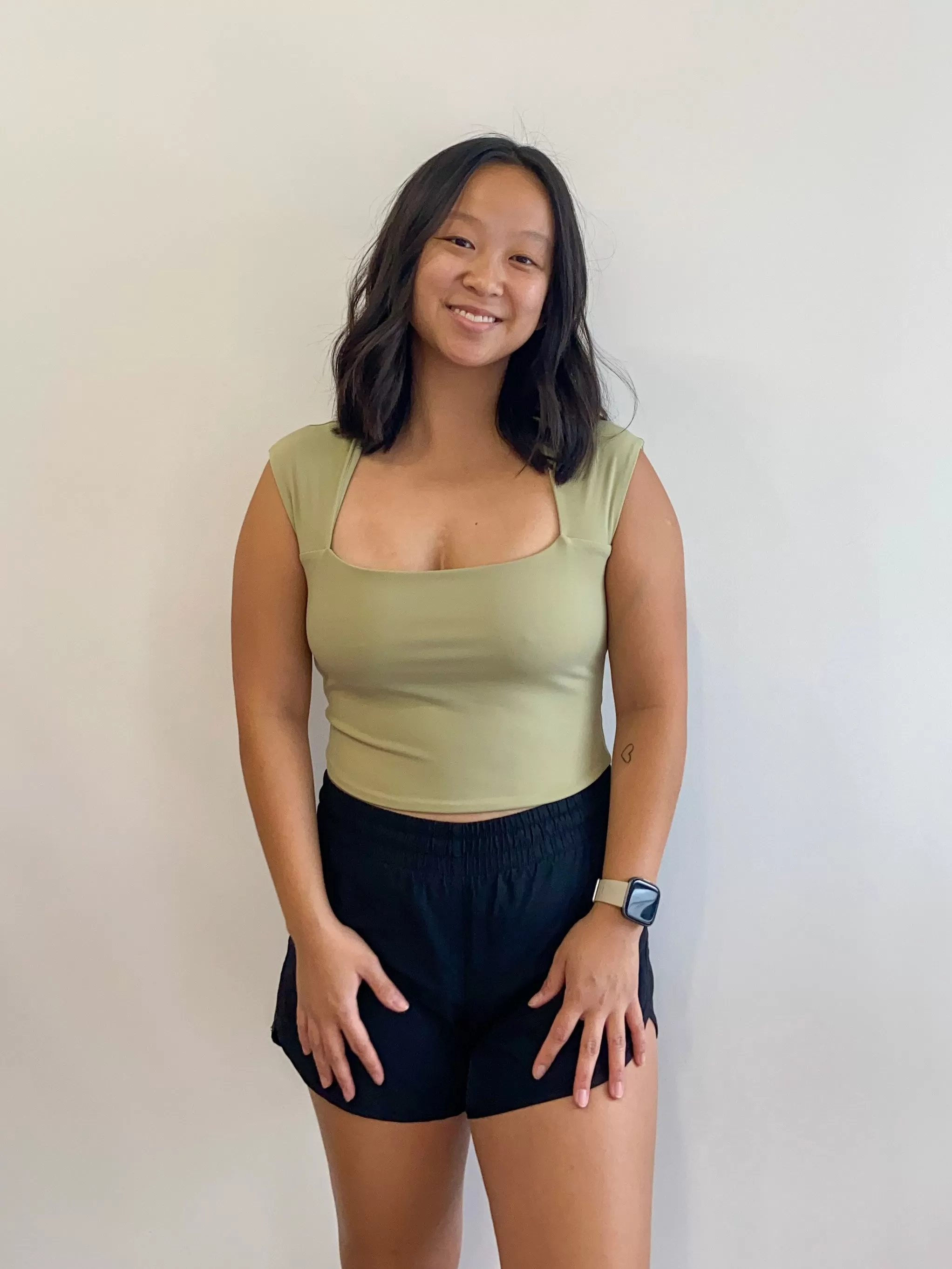 Venice Square Neck Crop Top in Pistachio