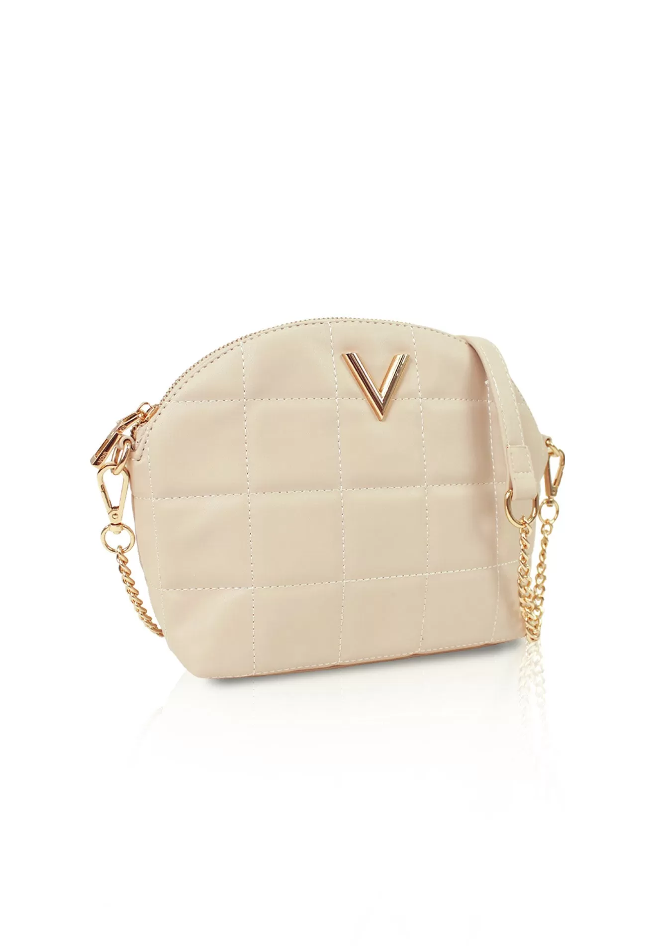 VOIR Half Moon Geometric Iconic 'V' Quilted Sling Bag