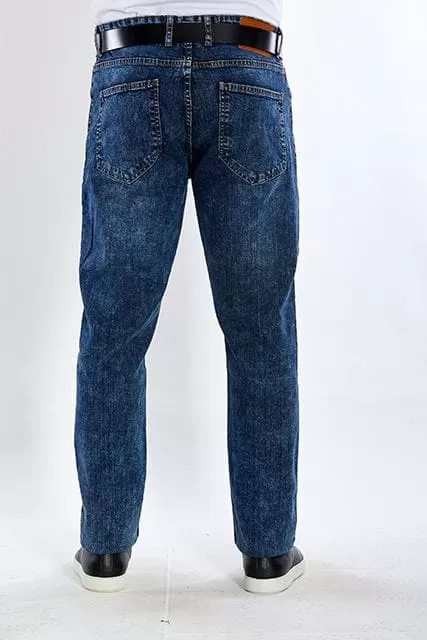 Washed slim fitted jeans-Dark wash