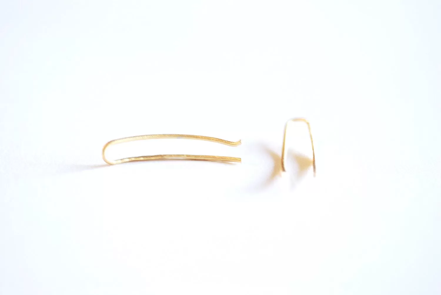 Wholesale Matte Vermeil Gold Ear Climber Earrings- 22k gold plated Sterling Silver Ear Crawlers, Earring Findings, Curved Bar Earrings, Ear Cuff, 304