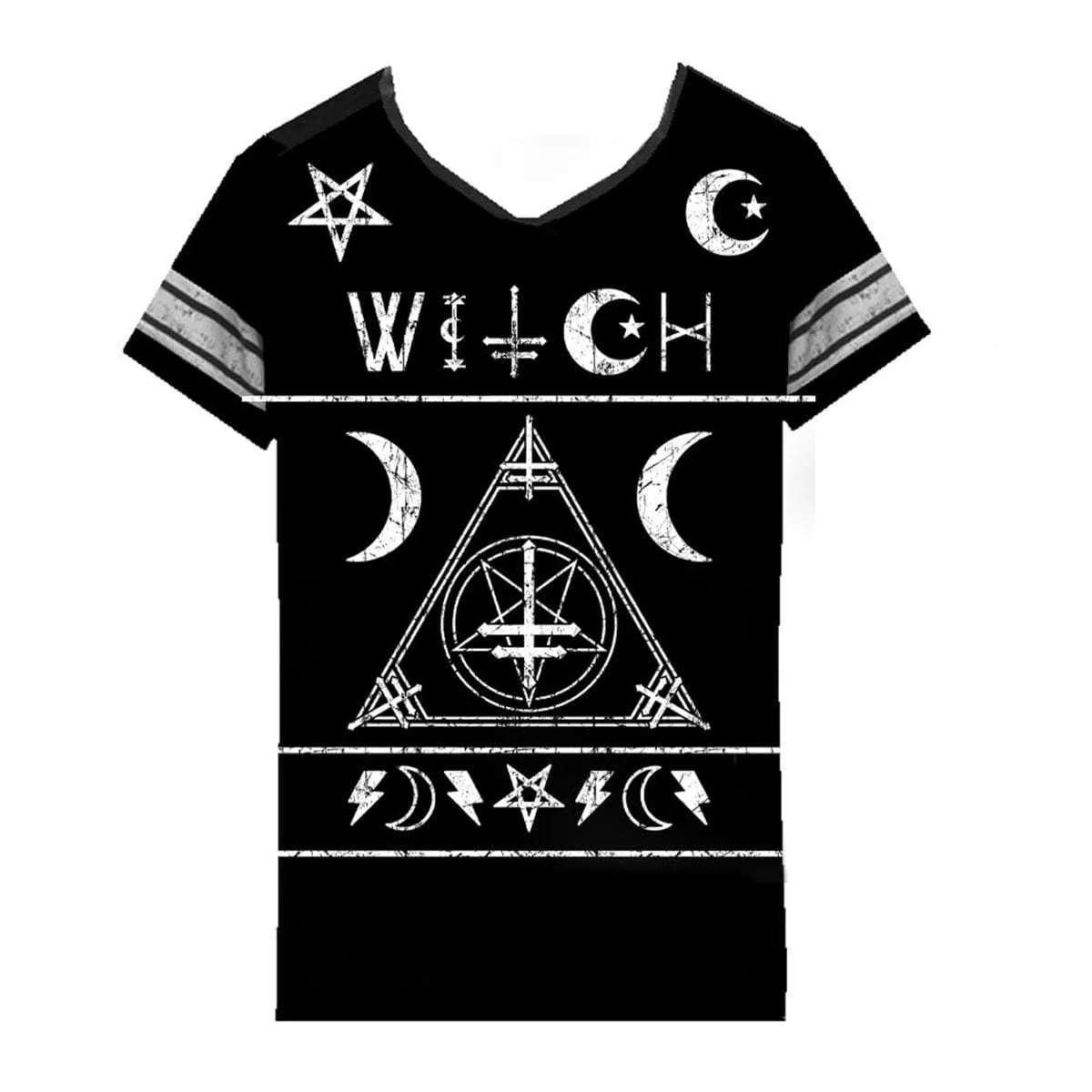 WITCH VARSITY T SHIRT - BLACK/WHITE