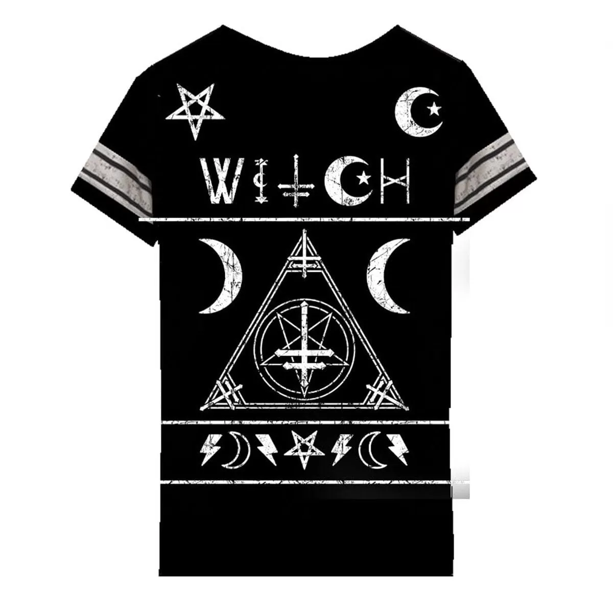 WITCH VARSITY T SHIRT - BLACK/WHITE