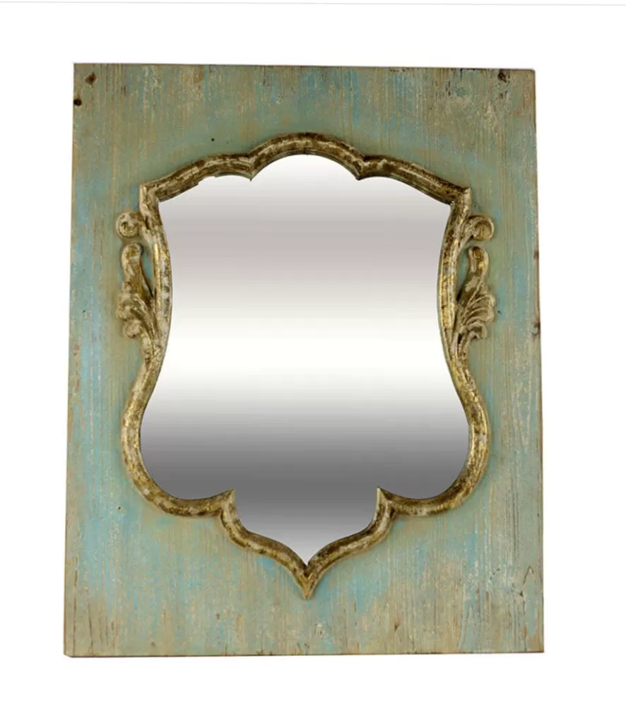 Wood Shield Mirror