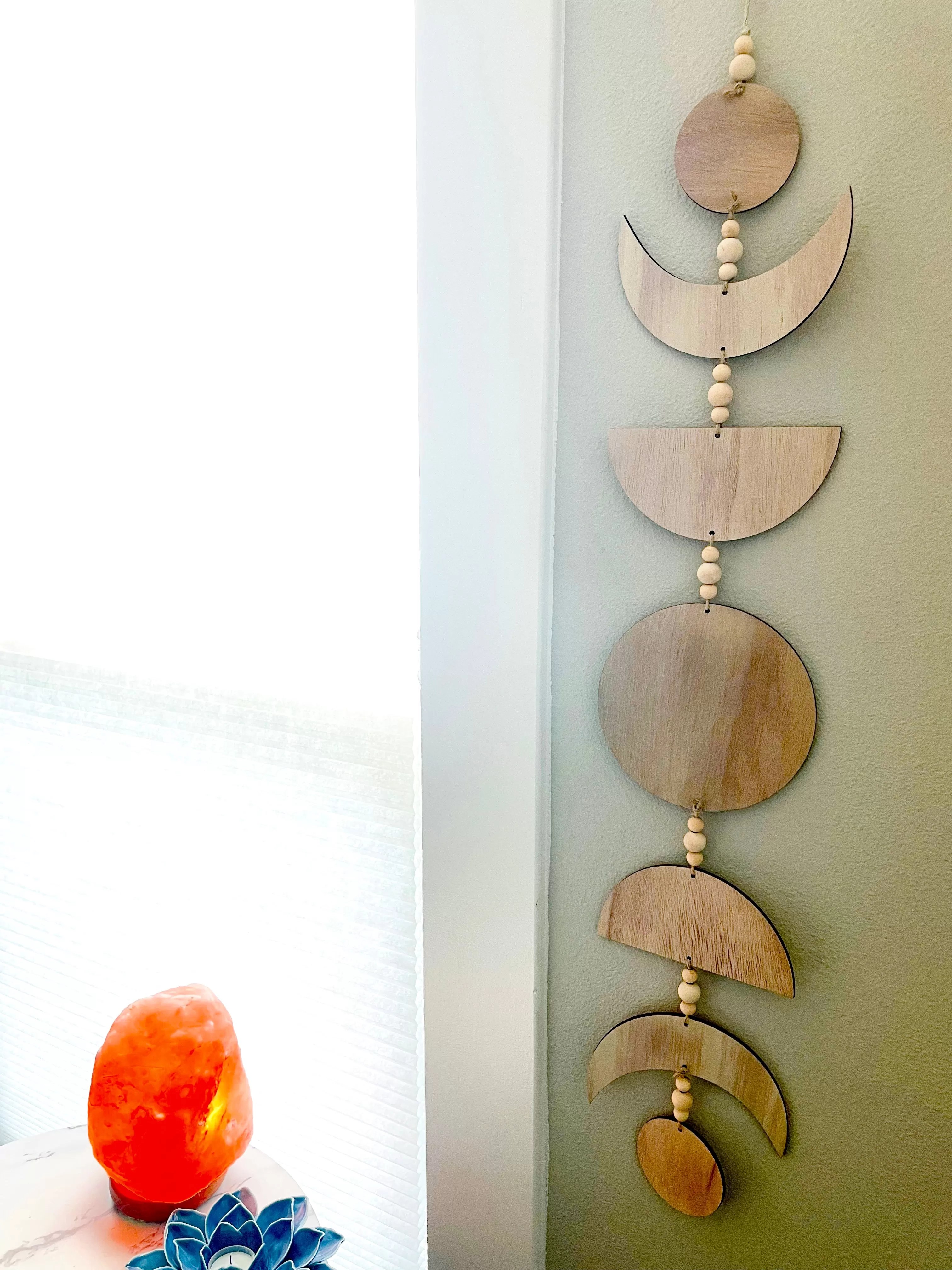 Wooden Lunar Moon Phase Wall Garland