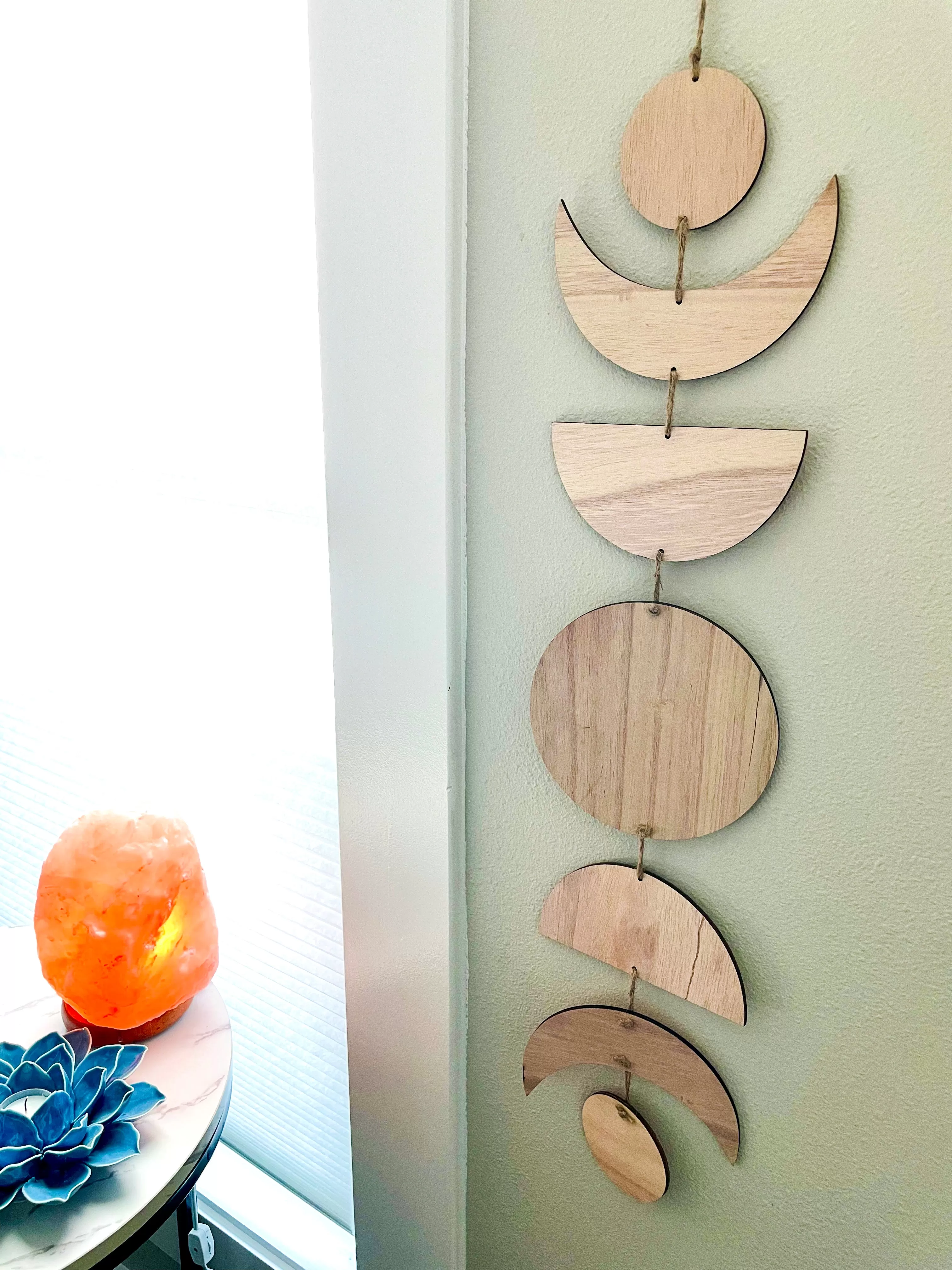 Wooden Lunar Moon Phase Wall Garland