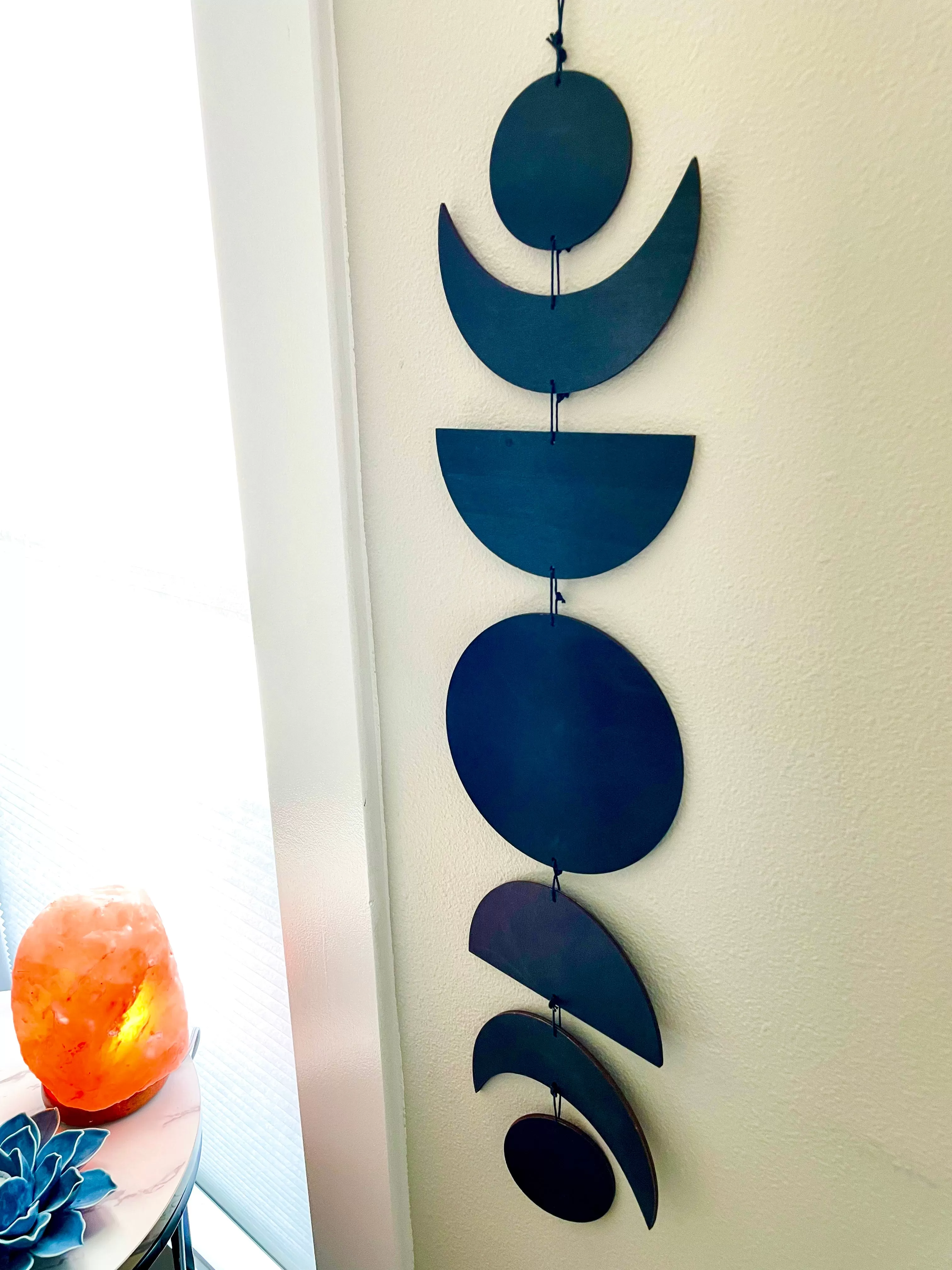 Wooden Lunar Moon Phase Wall Garland