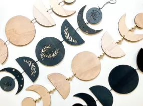 Wooden Lunar Moon Phase Wall Garland