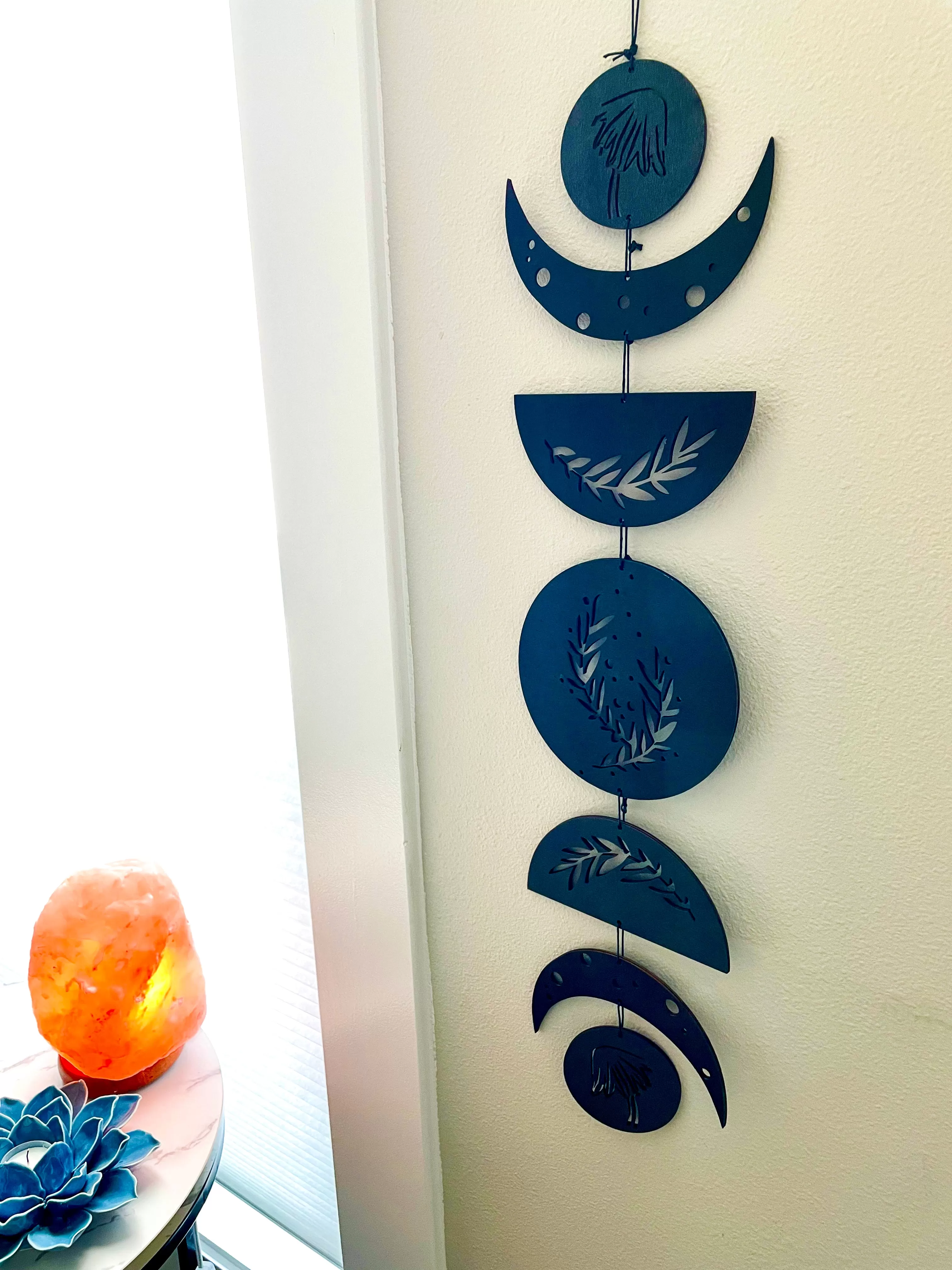 Wooden Lunar Moon Phase Wall Garland